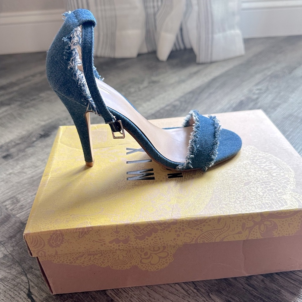 Denim heels